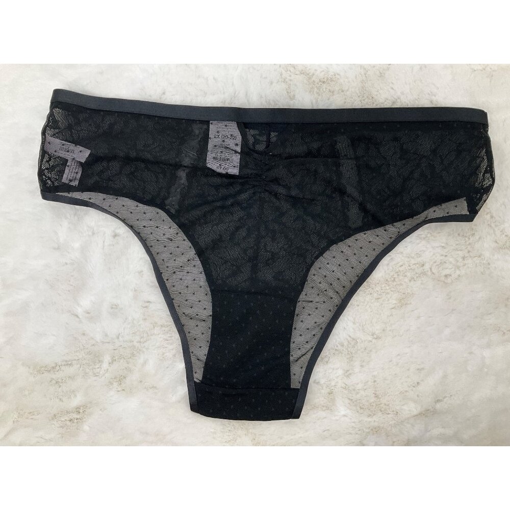 Auden 2-pr size 2X (20-22) Red & Black Lace Cheeky Panty NEW - Picture 5 of 5